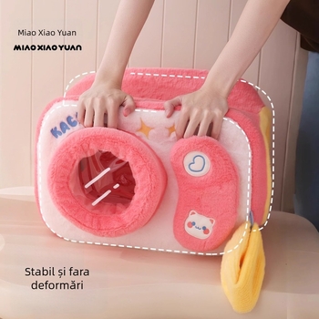 Cuib de pisică cu design închis — Material: catifea de iepure, burete, inel din oțel; Potrivit pentru: pisici; Categoria: cuiburi și cuști pentru animale de companie