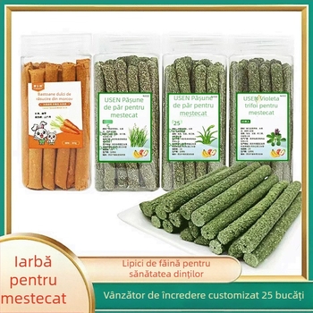 Le Rabbit Grass Chew Sticks for Rabbits, Chinchillas and Guinea Pigs | Dry Food 250 g | 80 boxes/box