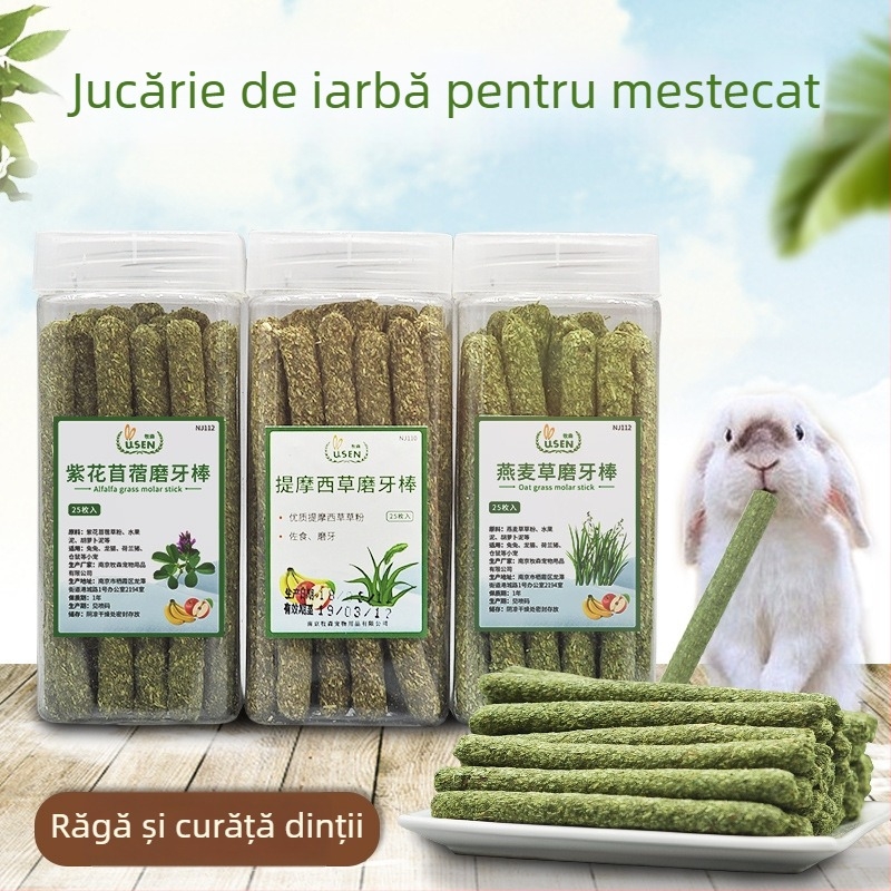 Le Rabbit Grass Chew Sticks for Rabbits, Chinchillas and Guinea Pigs | Dry Food 250 g | 80 boxes/box