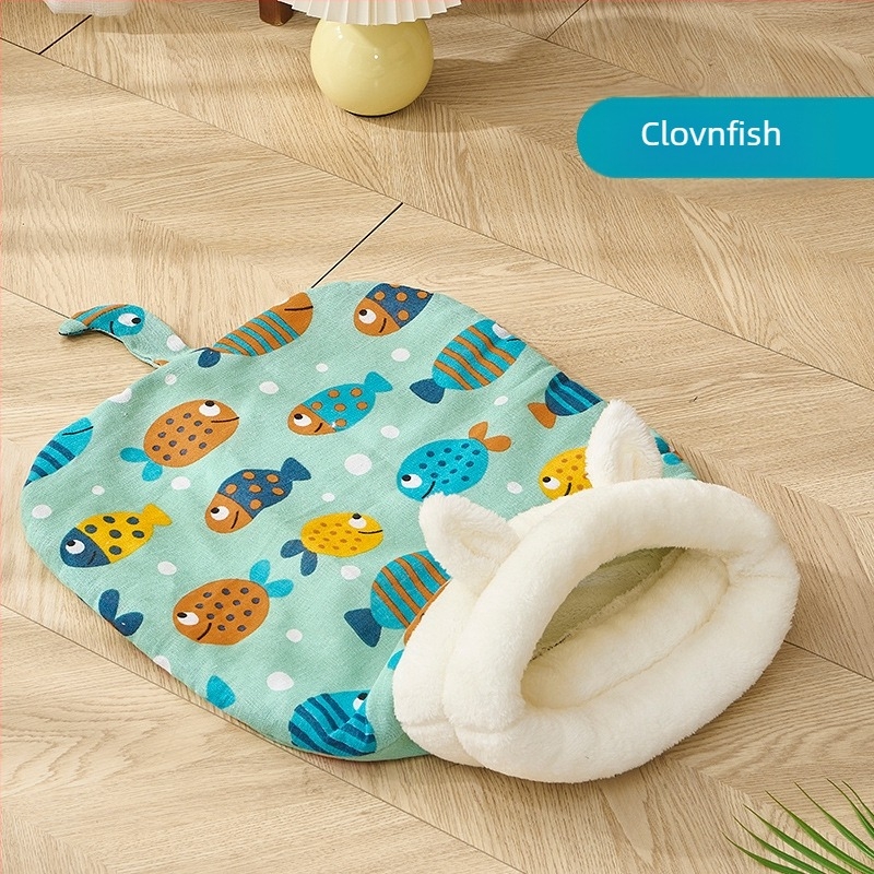 Cuib pentru pisici, căldură de iarnă, design semiînchis, material: pânză, pentru pisici