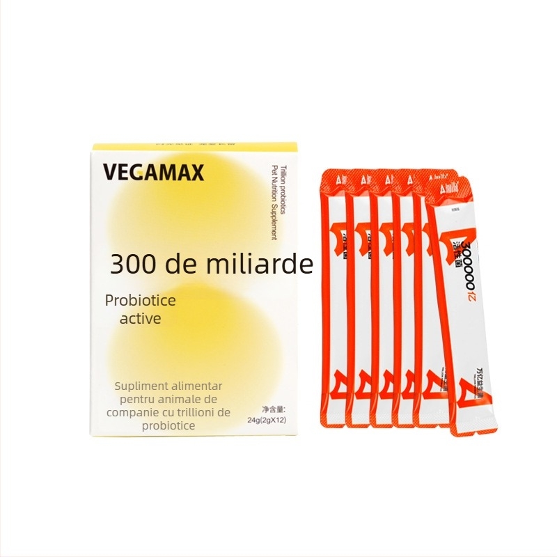 Vegamax Probiotice pentru animale de companie – pentru câini și pisici, susțin digestia și reglează activitatea gastrointestinală, 24 g