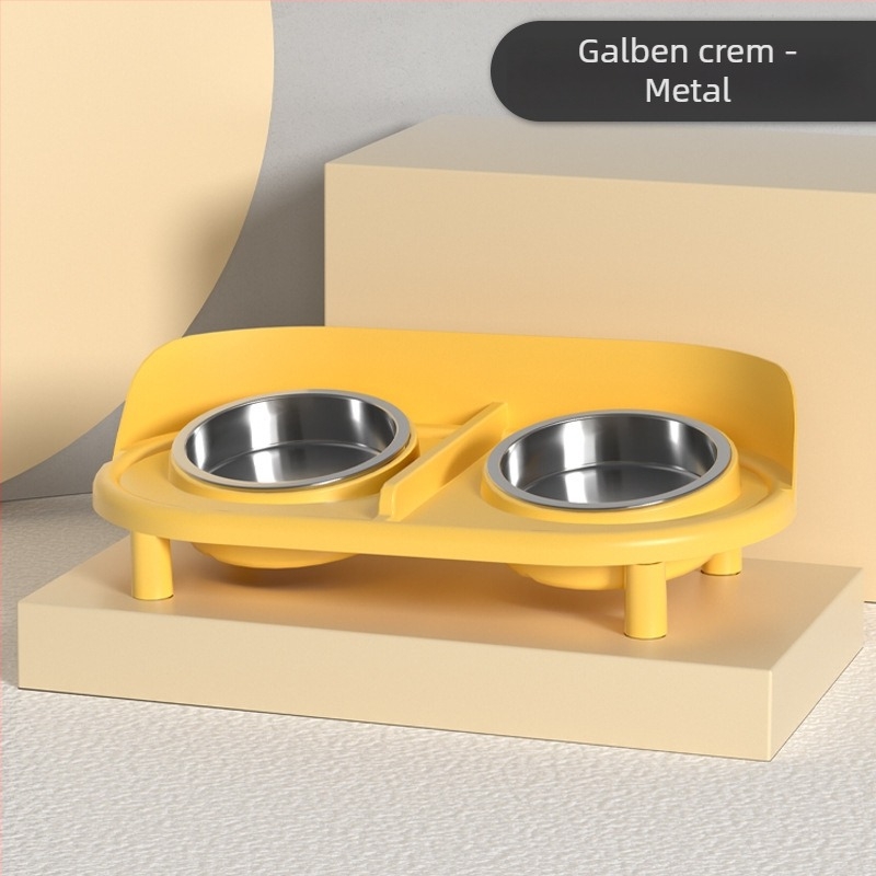 Berigi Set Ceramic pentru Pisică cu Două Boluri pentru Hrănire și Apă, Design Anti-derapare