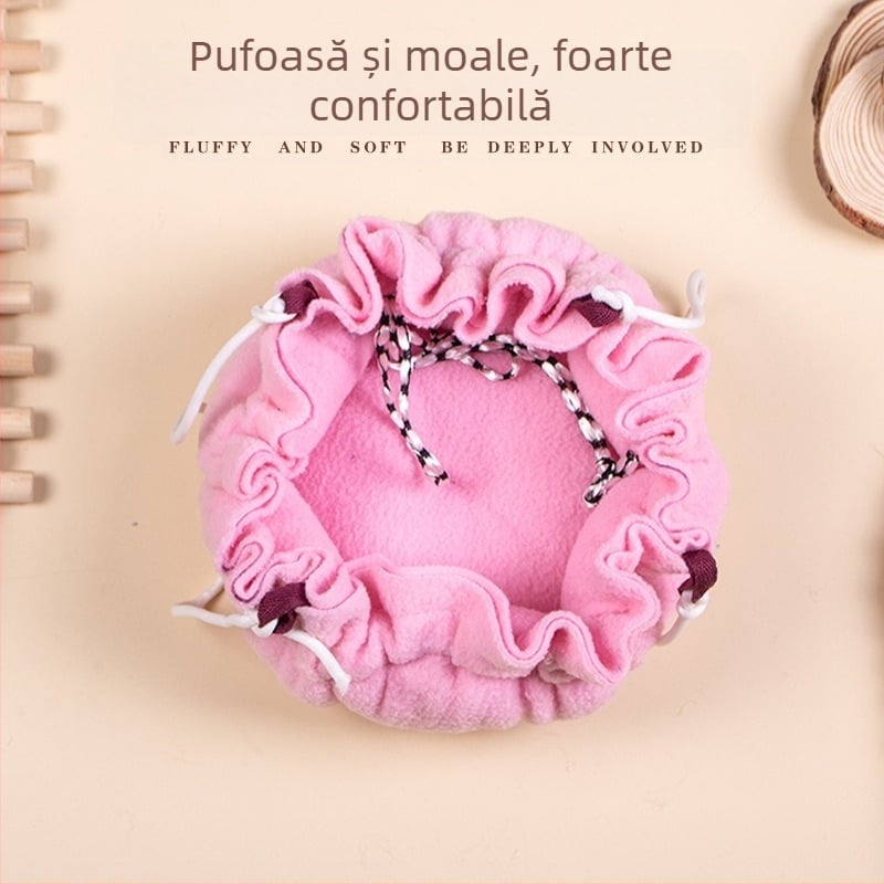 Cuib de hamster din bumbac, formă ovală, păstrează căldura, stil desen animat