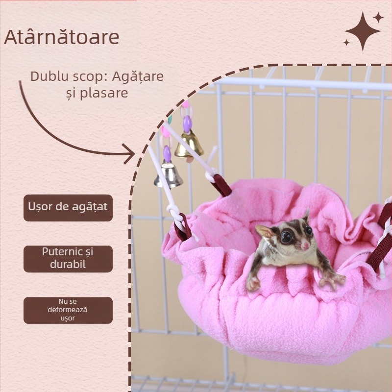Cuib de hamster din bumbac, formă ovală, păstrează căldura, stil desen animat