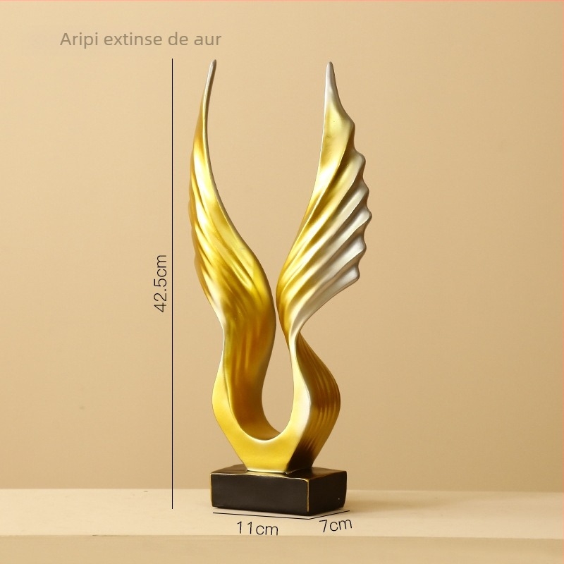 Ornament din rășină cu aripi de înger – stil nordic-american minimalist, decor modern pentru casă, pentru mobilierul TV