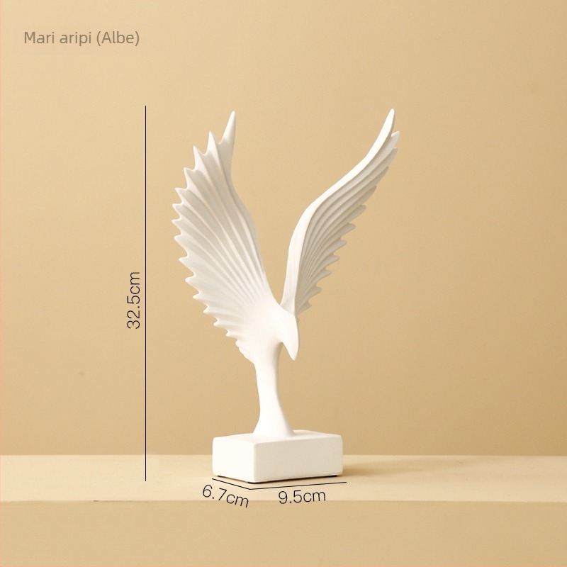 Ornament din rășină cu aripi de înger – stil nordic-american minimalist, decor modern pentru casă, pentru mobilierul TV