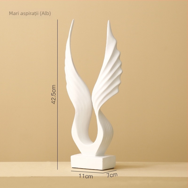 Ornament din rășină cu aripi de înger – stil nordic-american minimalist, decor modern pentru casă, pentru mobilierul TV