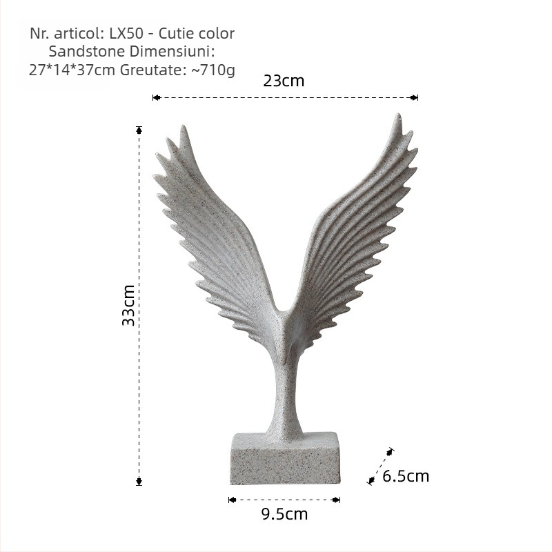 Ornament din rășină cu aripi de înger – stil nordic-american minimalist, decor modern pentru casă, pentru mobilierul TV
