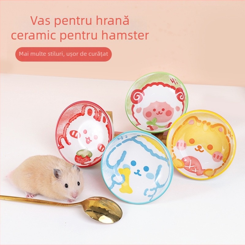Hrănitoare ceramică anti-derulare pentru animale de companie mici