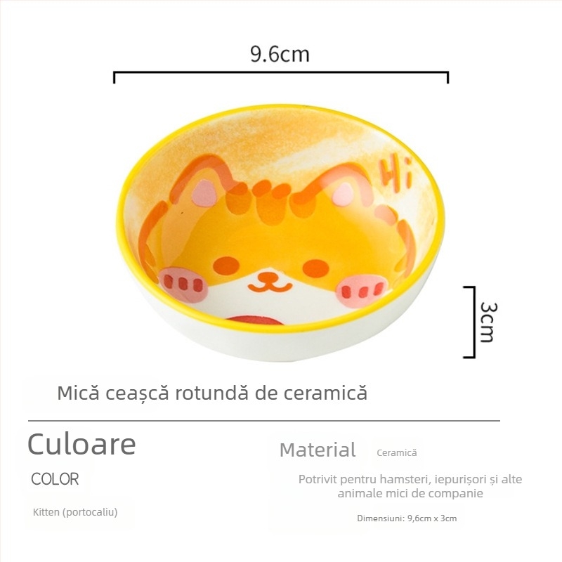 Hrănitoare ceramică anti-derulare pentru animale de companie mici