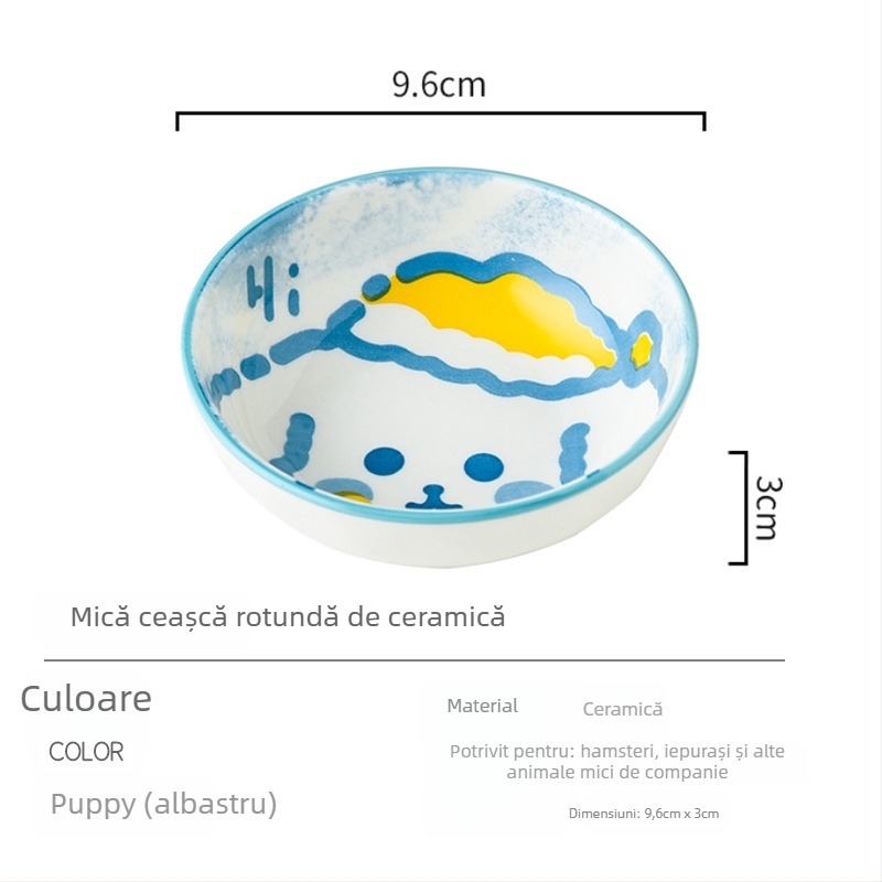 Hrănitoare ceramică anti-derulare pentru animale de companie mici