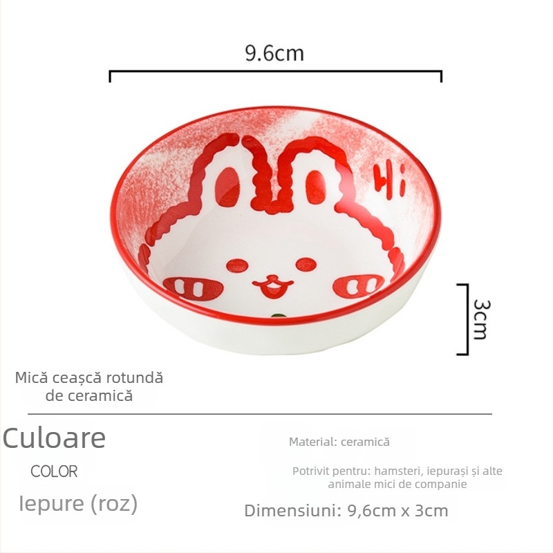 Hrănitoare ceramică anti-derulare pentru animale de companie mici