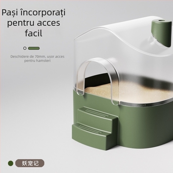 Cadă de baie pentru hamster - plastic, dual-use, baie cu nisip și toaletă, Demon Pet Notes