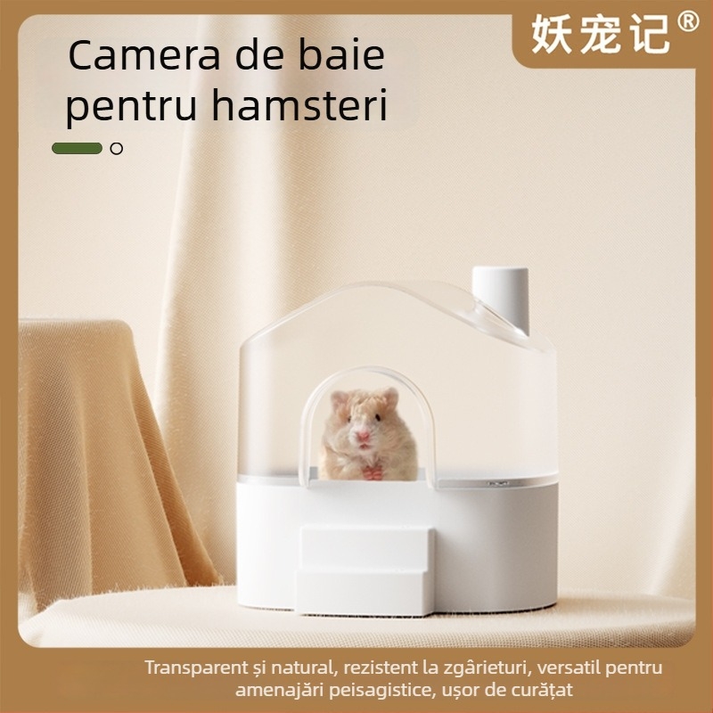 Cadă de baie pentru hamster - plastic, dual-use, baie cu nisip și toaletă, Demon Pet Notes