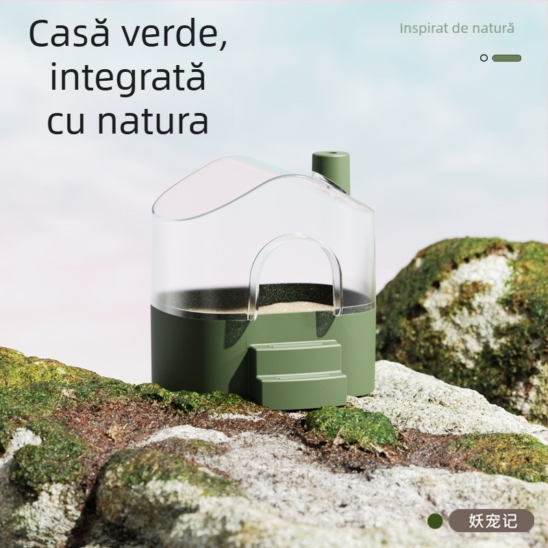 Cadă de baie pentru hamster - plastic, dual-use, baie cu nisip și toaletă, Demon Pet Notes