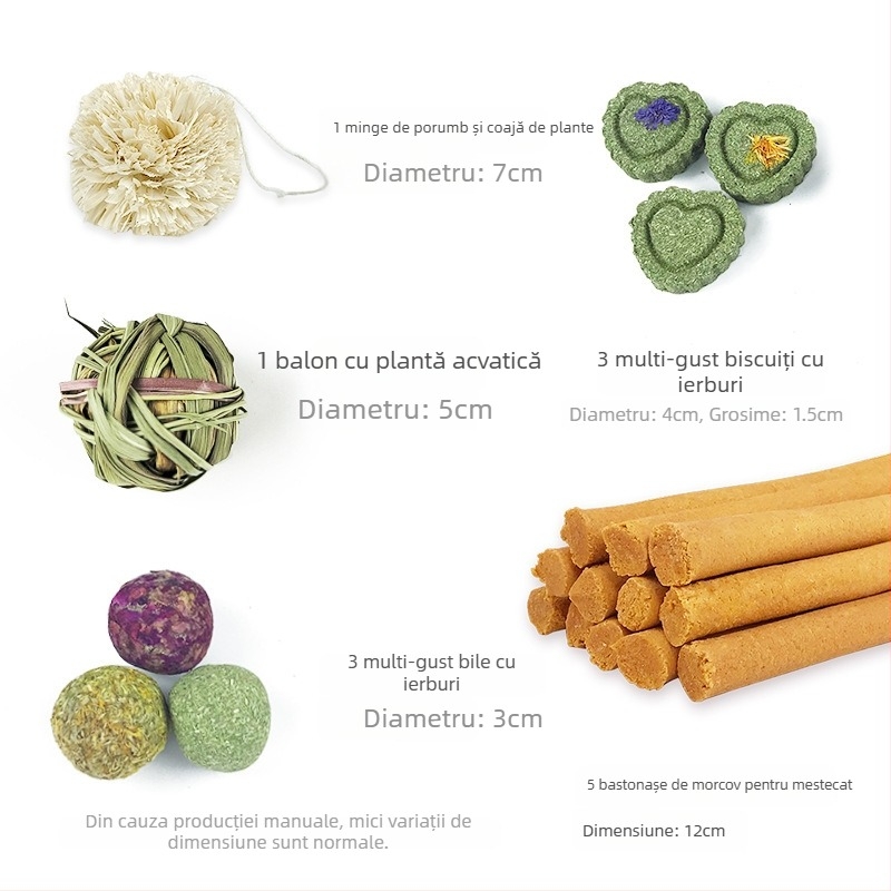 Hrană uscată pentru animale mici: iepuri, hamsteri, cobai și chinchile; ingredient: tort de morcovi/iarbă; ambalaj 80 de bucăți; greutate aproximativă 200 g