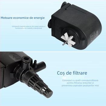 Pompa submersibilă trei în unu pentru acvariu, filtrare și oxigenare, din plastic