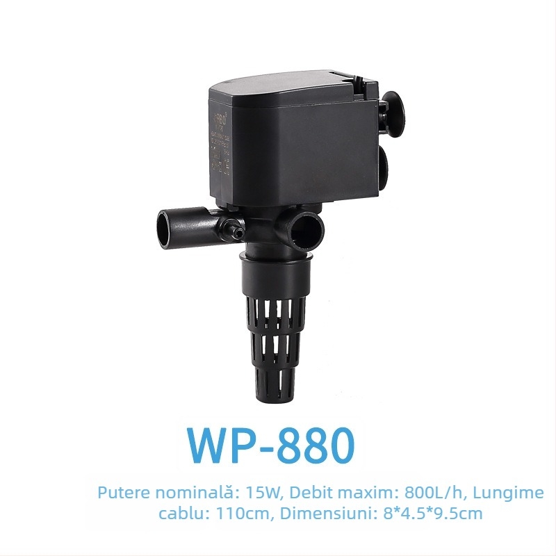 Pompa submersibilă trei în unu pentru acvariu, filtrare și oxigenare, din plastic