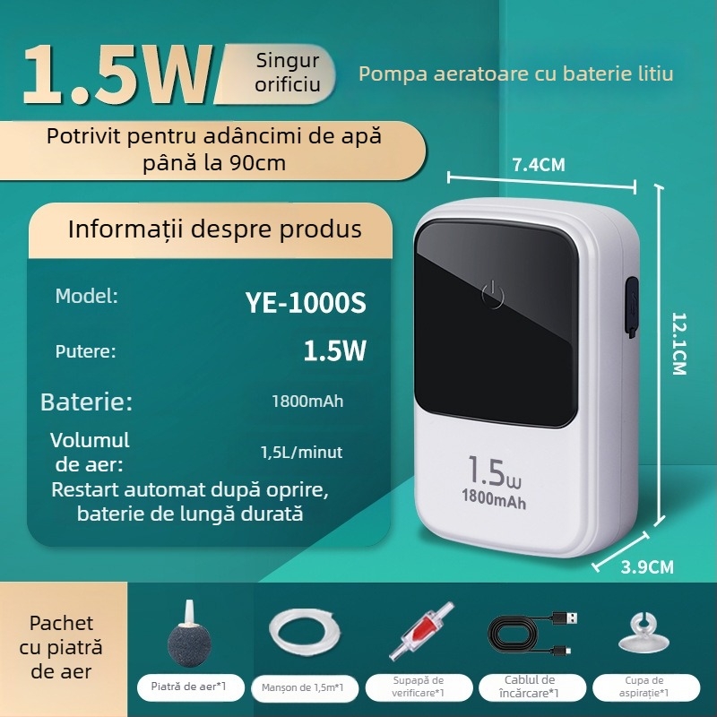 Pompa de oxigen pentru acvariu Kyung ye - Nu este importată, silențioasă, greutate 1 kg, pentru uz casnic