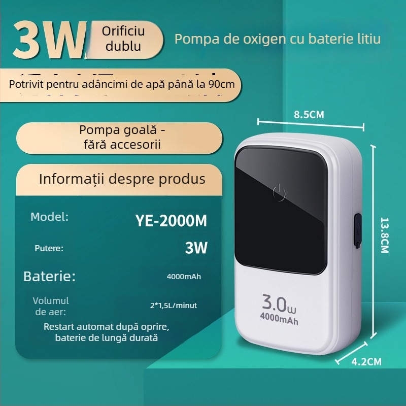 Pompa de oxigen pentru acvariu Kyung ye - Nu este importată, silențioasă, greutate 1 kg, pentru uz casnic