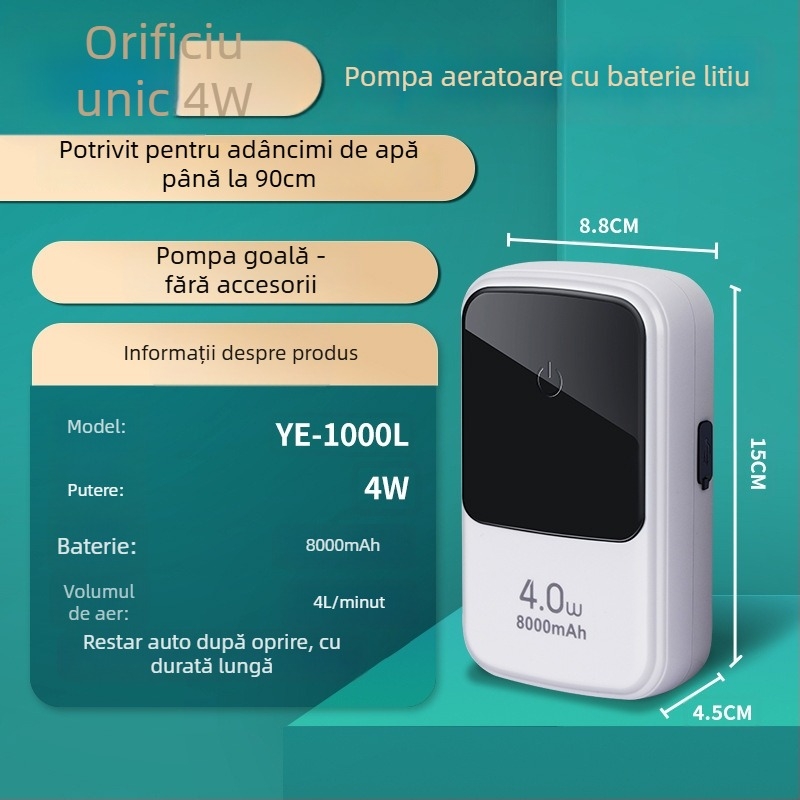 Pompa de oxigen pentru acvariu Kyung ye - Nu este importată, silențioasă, greutate 1 kg, pentru uz casnic