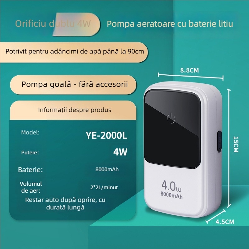 Pompa de oxigen pentru acvariu Kyung ye - Nu este importată, silențioasă, greutate 1 kg, pentru uz casnic