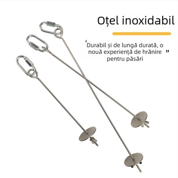 Clips pentru fructe din oțel inoxidabil pentru papagal – jucărie agățată de hrănire cu fructe, legume și porumb