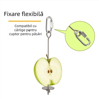 Clips pentru fructe din oțel inoxidabil pentru papagal – jucărie agățată de hrănire cu fructe, legume și porumb