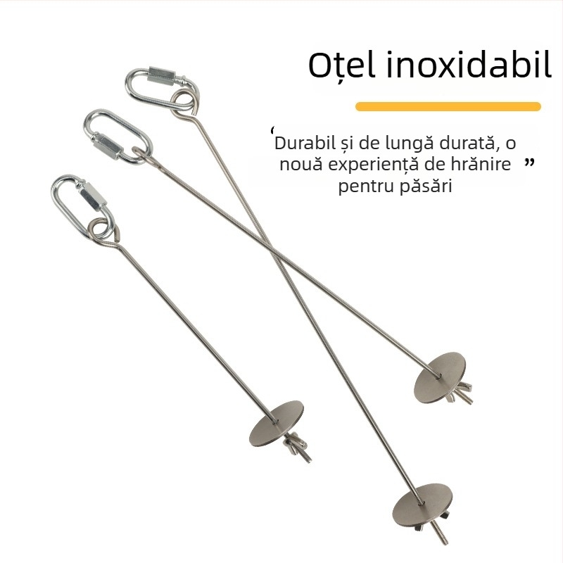 Clips pentru fructe din oțel inoxidabil pentru papagal – jucărie agățată de hrănire cu fructe, legume și porumb