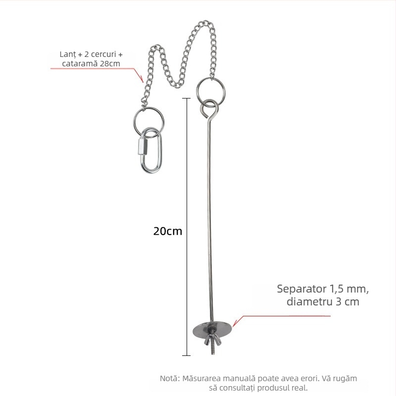 Clips pentru fructe din oțel inoxidabil pentru papagal – jucărie agățată de hrănire cu fructe, legume și porumb
