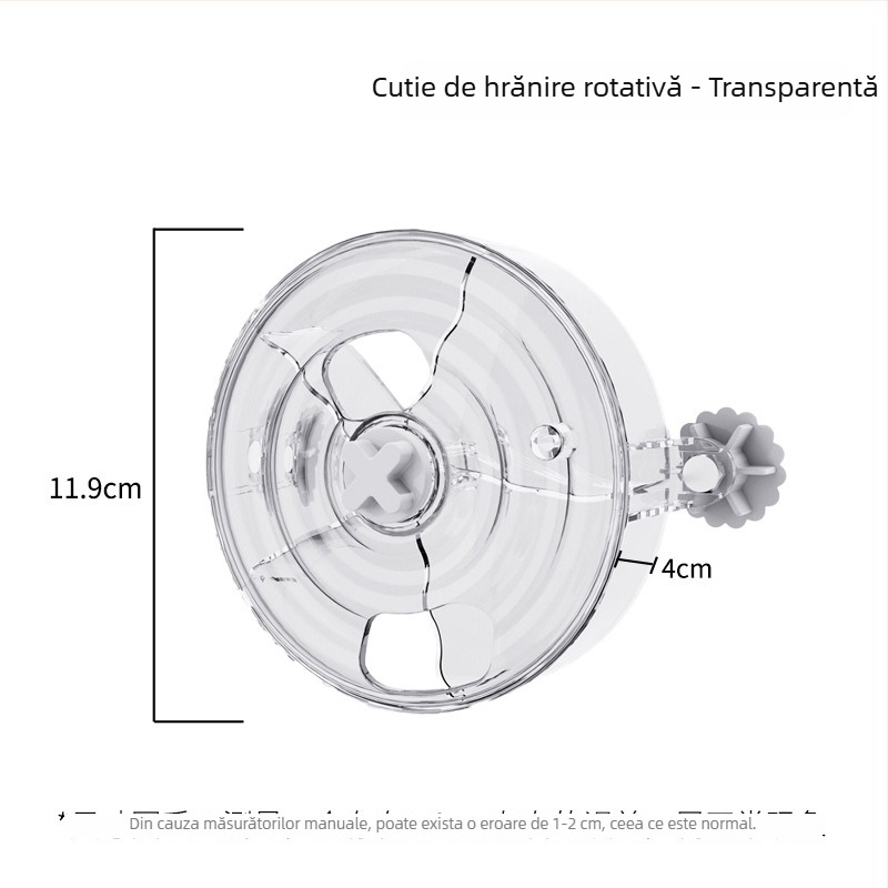 Jucărie de hrănire pentru papagal – cutie rotativă de foraj alimentar, din plastic, cod produs ch1149, brand Happy Parrot, potrivită pentru papagali și alte păsări mici
