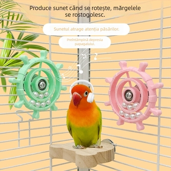 Jucărie pentru papagal cu platou rotativ — plastic, brand Hua Baishi, pentru papagali