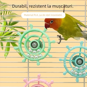 Jucărie pentru papagal cu platou rotativ — plastic, brand Hua Baishi, pentru papagali