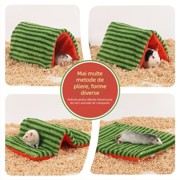 Cuib tunel pentru iepurii de Guineea cu ciucuri — adăpost pentru animale de companie mici, cort pliabil, marcă Me and it