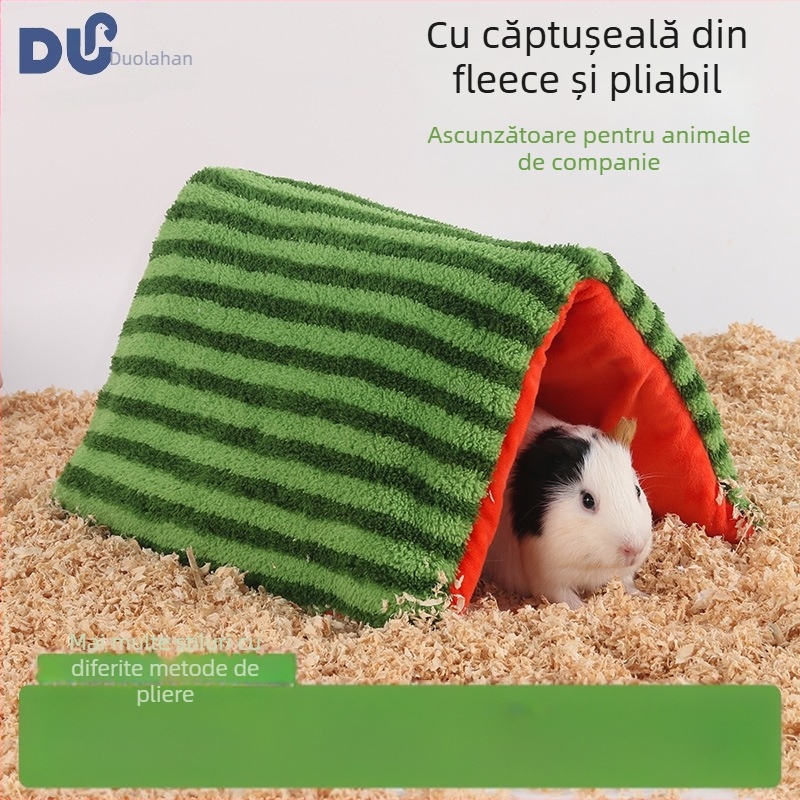 Cuib tunel pentru iepurii de Guineea cu ciucuri — adăpost pentru animale de companie mici, cort pliabil, marcă Me and it