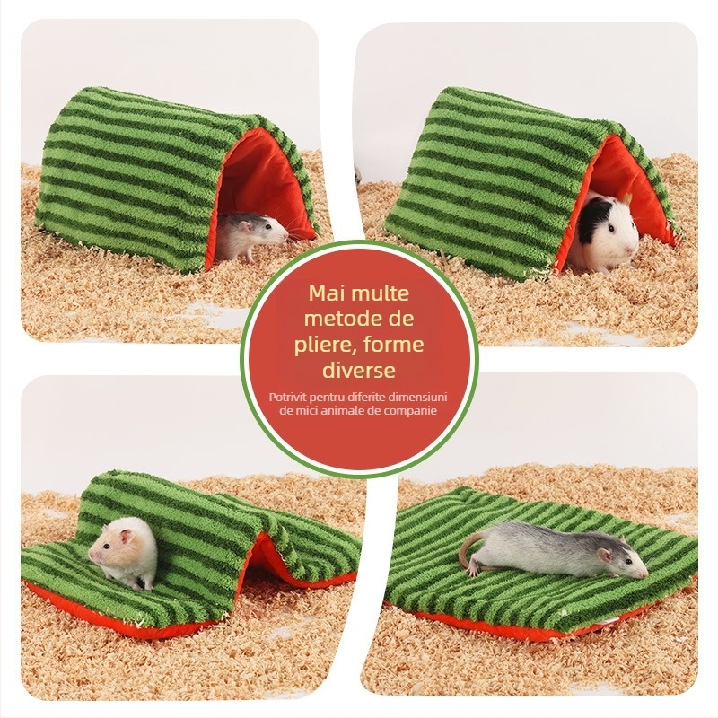 Cuib tunel pentru iepurii de Guineea cu ciucuri — adăpost pentru animale de companie mici, cort pliabil, marcă Me and it