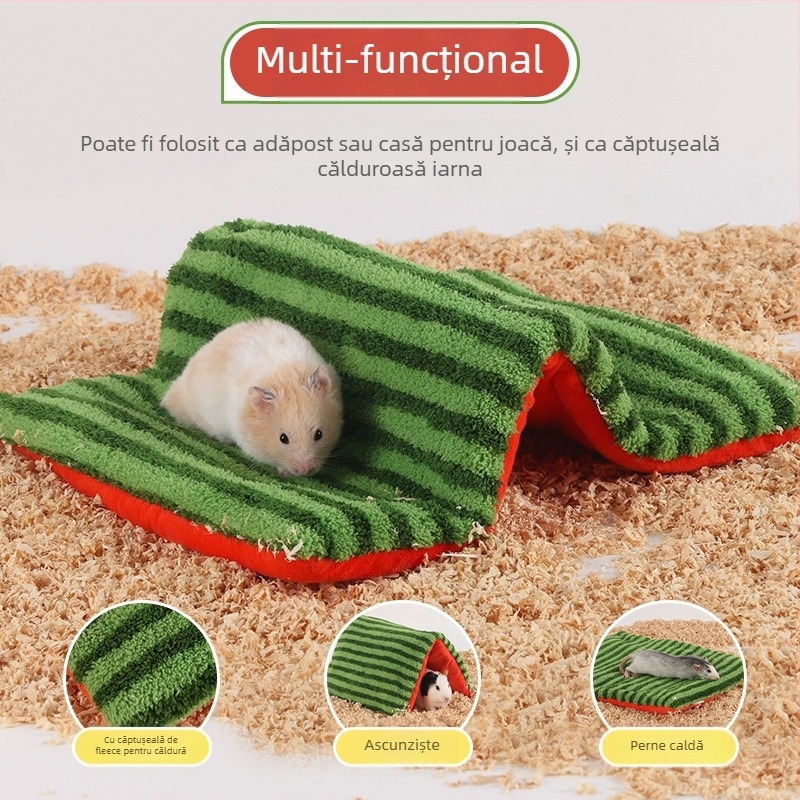 Cuib tunel pentru iepurii de Guineea cu ciucuri — adăpost pentru animale de companie mici, cort pliabil, marcă Me and it