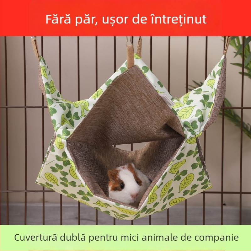 Hamak pentru animale mici – Țesătură impermeabilă, Ușor de curățat, Potrivit pentru hamster, Utilizare pe tot timpul anului