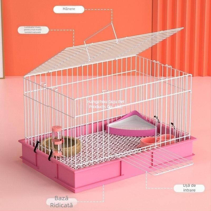 Cușcă pentru iepuri, utilizare casnică, protecție la stropire, construcție întărită pentru iepuri și purcei de Guinea (Material: plastic; Brand: GUOJJ; Categoria produsului: cușcă pentru animale de companie)
