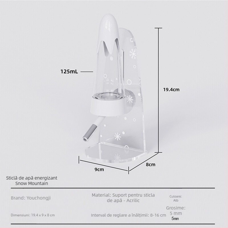 Butoan montat pe perete pentru hamster, distribuitor dublu de apă – Demon pet notes