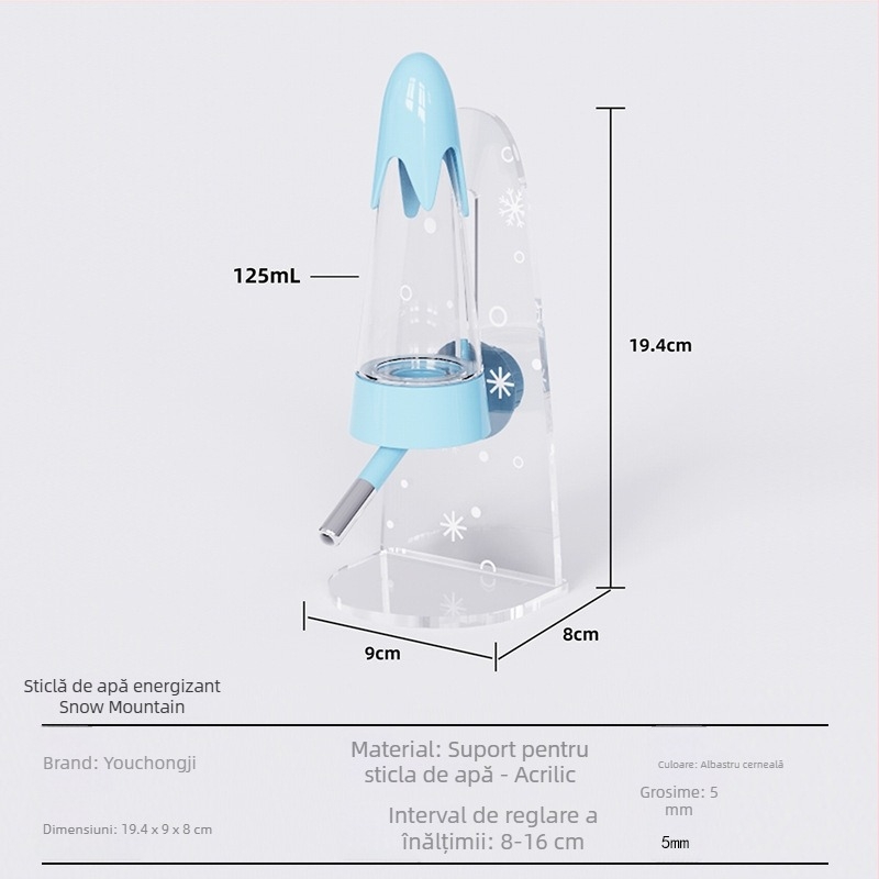 Butoan montat pe perete pentru hamster, distribuitor dublu de apă – Demon pet notes