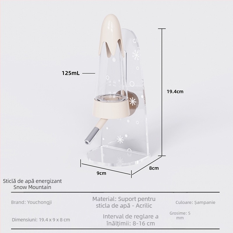 Butoan montat pe perete pentru hamster, distribuitor dublu de apă – Demon pet notes