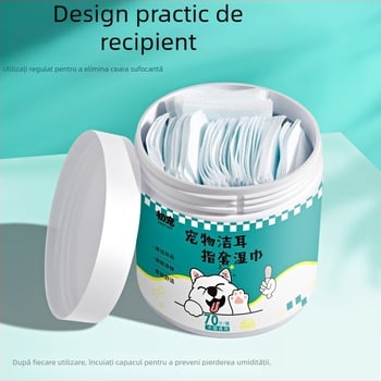 Schrijer Șervețe cu degete pentru urechi de animale de companie – Material nețesut, Curățare urechi, Utilizare generală