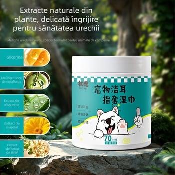 Schrijer Șervețe cu degete pentru urechi de animale de companie – Material nețesut, Curățare urechi, Utilizare generală