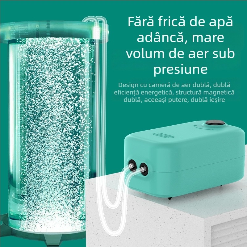 Pompă de oxigen pentru acvariu — funcționare silențioasă, Brand Yinas, greutate 176–706 g