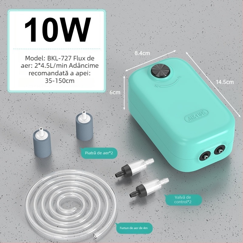 Pompă de oxigen pentru acvariu — funcționare silențioasă, Brand Yinas, greutate 176–706 g