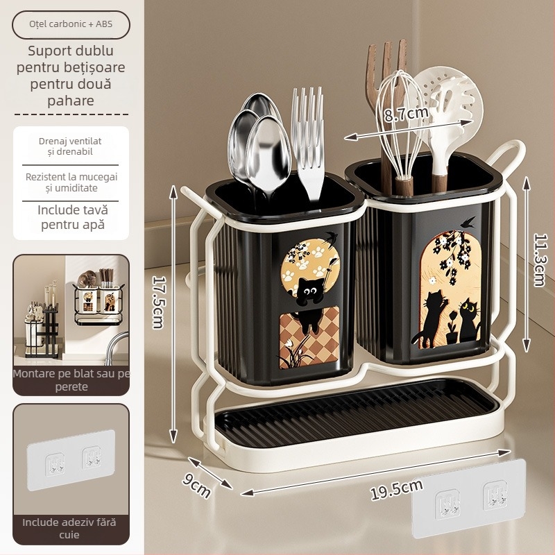 Raft pentru tacâmuri de bucătărie cu drenaj, din ABS, model ACF1490, depozitare și drenaj, origine China