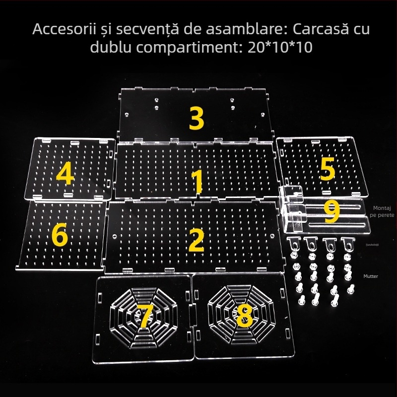 Cutie acrilică de incubare pentru acvariu – multifuncțională, izolare pentru pui de pește și creveți, montată