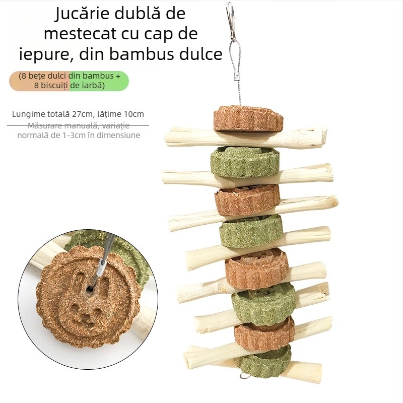 hrană uscată — jucărie de mestecat cu bețișoare dulci din bambus pentru iepuri, șinșile și porcușori de Guinea (Tip: hrană uscată; Stadiu aplicabil: universal; Brand: Carrot valley; Categoria produsului: hrană pentru animale de companie)