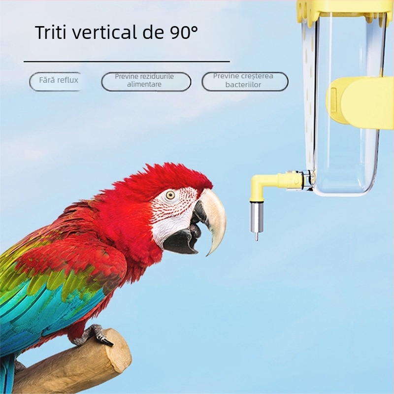 Dispenser automat de apă pentru păsări, cu agăţare — ABS, în formă de înghețată, pentru papagali